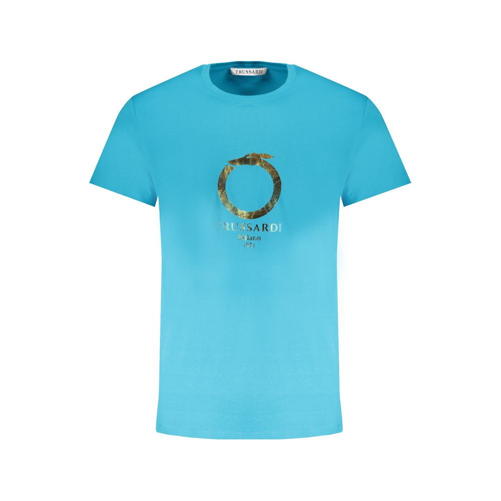Camiseta de algodón azul claro de Trussardi