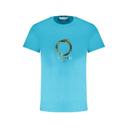 Camiseta de algodón azul claro de Trussardi