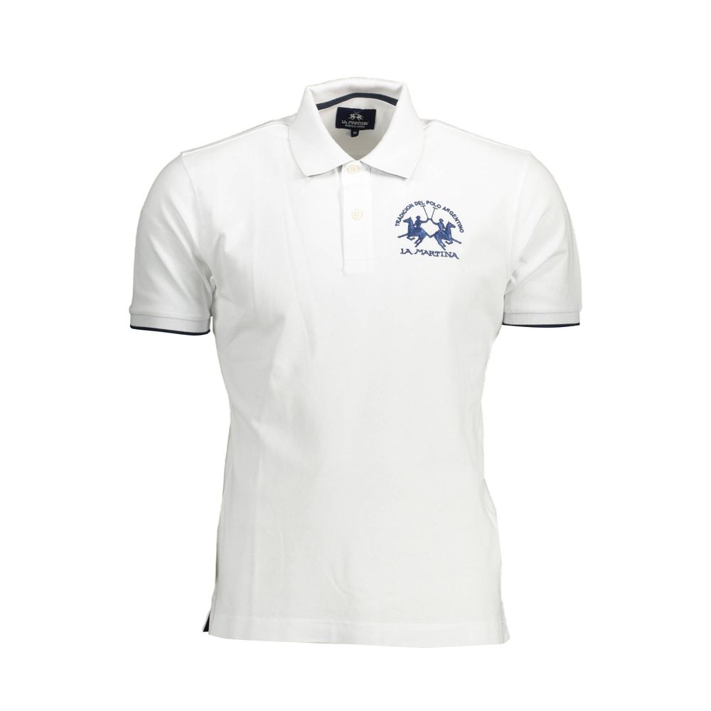 Polo elegante de manga corta blanco para hombre La Martina