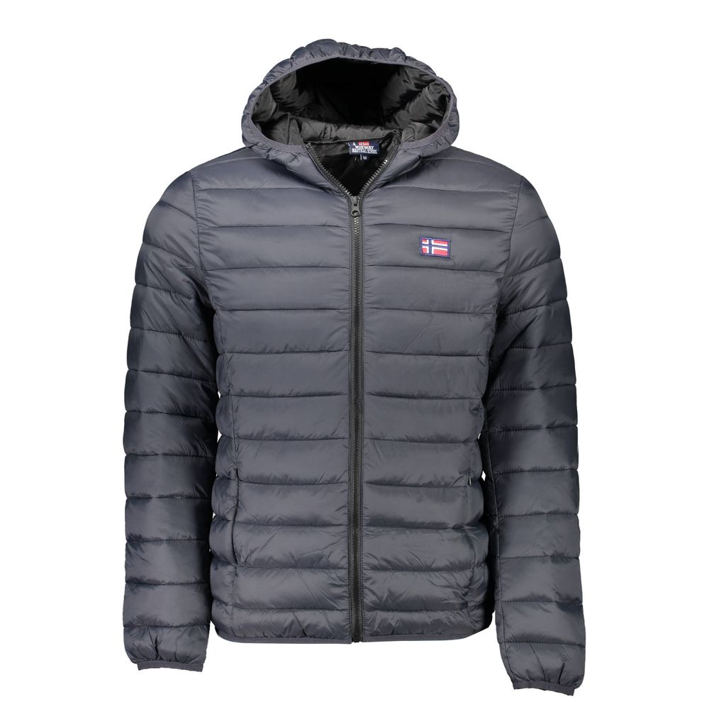 Chaqueta elegante de manga larga con capucha negra de Noruega 1963