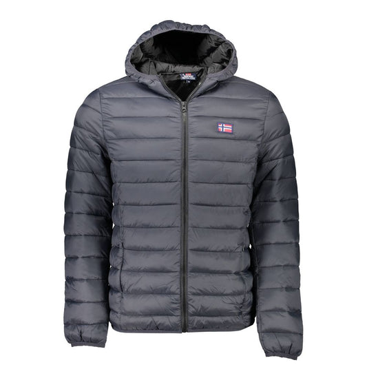 Chaqueta elegante de manga larga con capucha negra de Noruega 1963