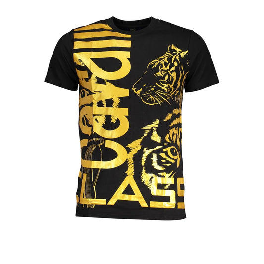 Camiseta de algodón negra Cavalli Class