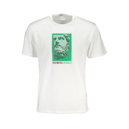 Camiseta de algodón blanca Bikkembergs