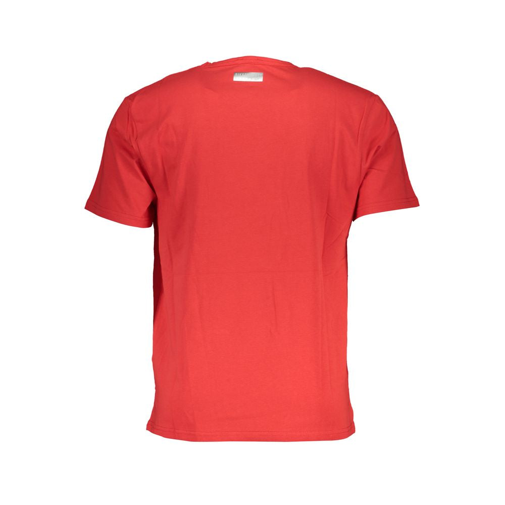 Camiseta de algodón roja Bikkembergs