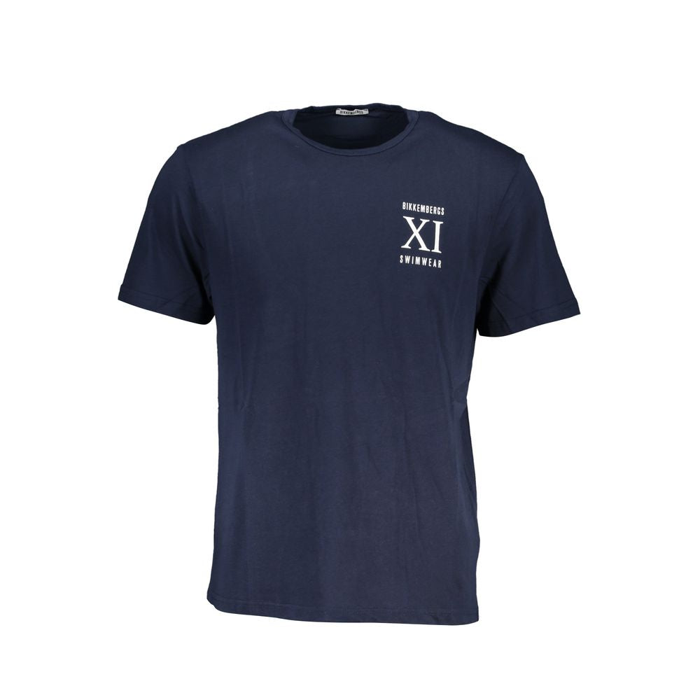 Camiseta de algodón azul Bikkembergs