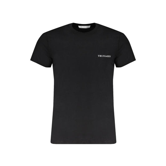 Camiseta de algodón negra Trussardi