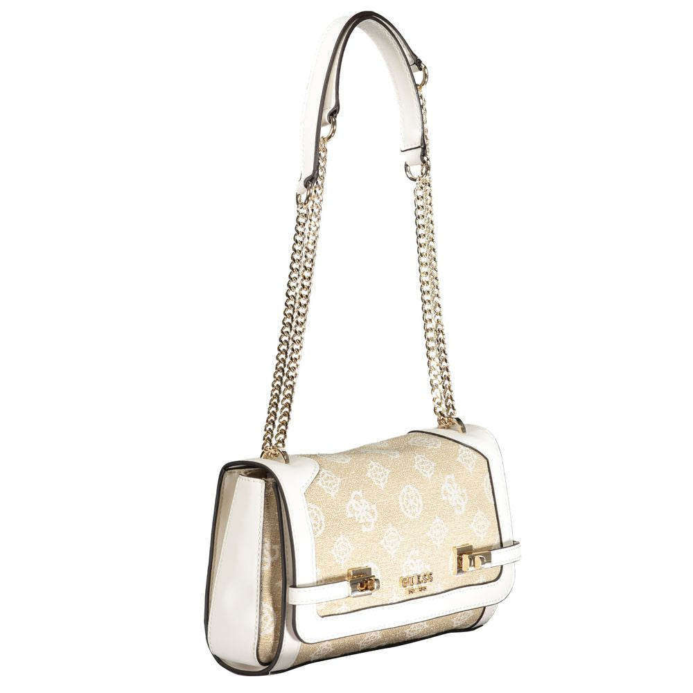 Bolso de mano de algodón blanco Guess Jeans