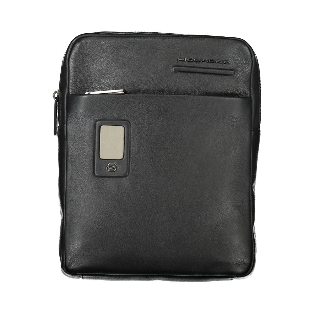 Bolso de hombro elegante de piel negra de Piquadro