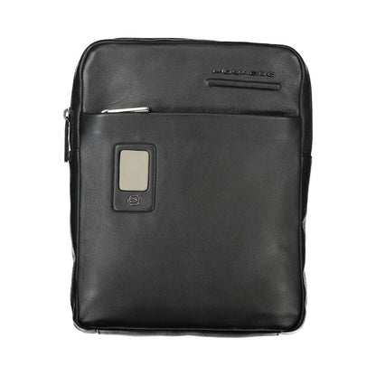 Bolso de hombro elegante de piel negra de Piquadro
