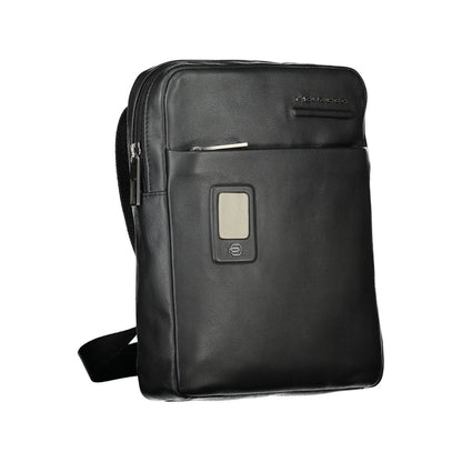 Bolso de hombro elegante de piel negra de Piquadro
