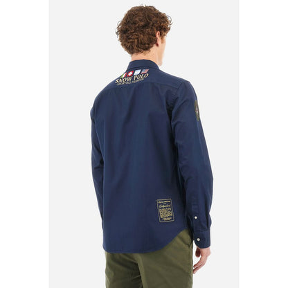 Camisa de algodón azul La Martina