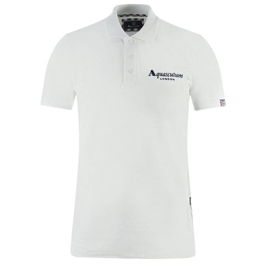 Polo elegante de algodón blanco Aquascutum