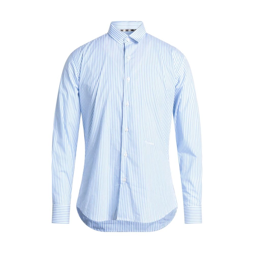 Camisa clásica de algodón a rayas Aquascutum en azul claro