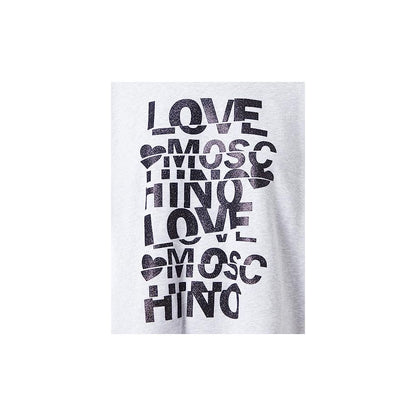 Sudadera oversize de algodón con purpurina de Love Moschino - Gris