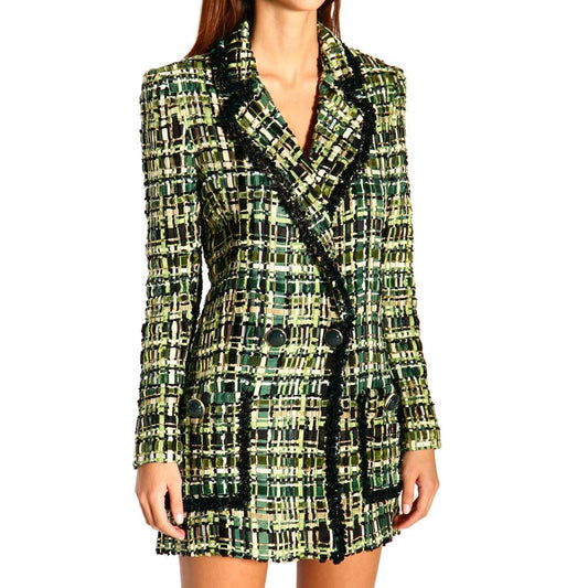 Chaqueta elegante con botones en verde bosque de Elisabetta Franchi