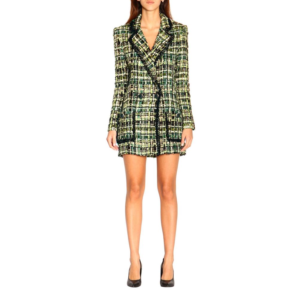 Chaqueta elegante con botones en verde bosque de Elisabetta Franchi