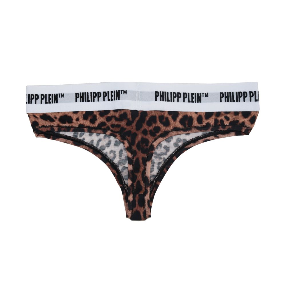 Pack de tangas de algodón marrón para mujer de Philipp Plein