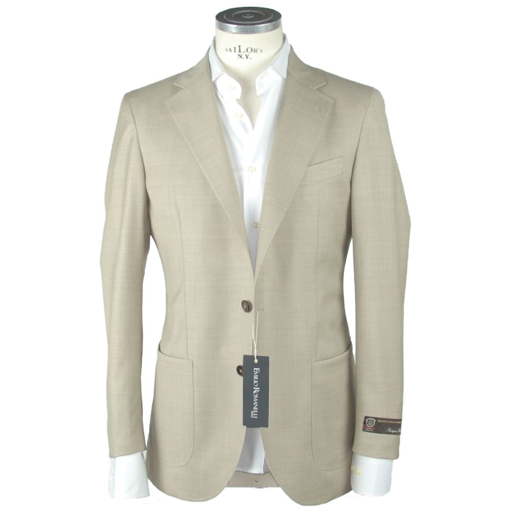 Emilio Romanelli Blazer ajustado de lana beige