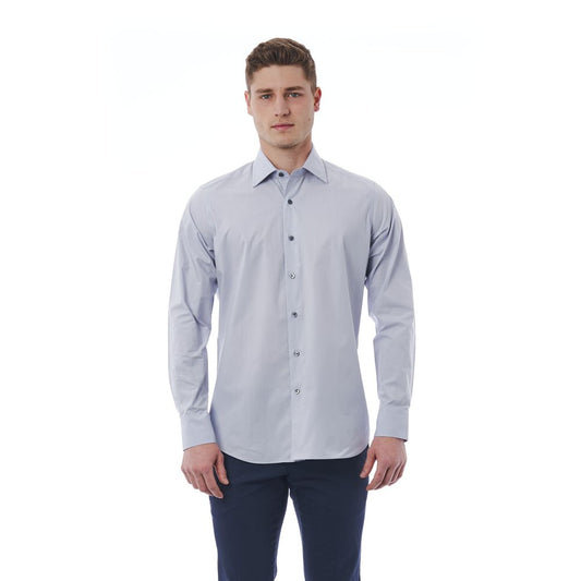 Camisa Bagutta de algodón gris para hombre