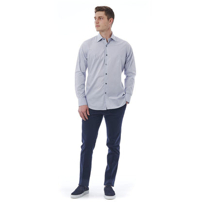 Camisa Bagutta de algodón gris para hombre