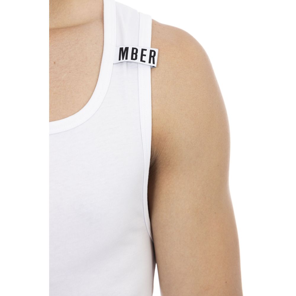 Camiseta sin mangas de algodón blanca para hombre de Bikkembergs