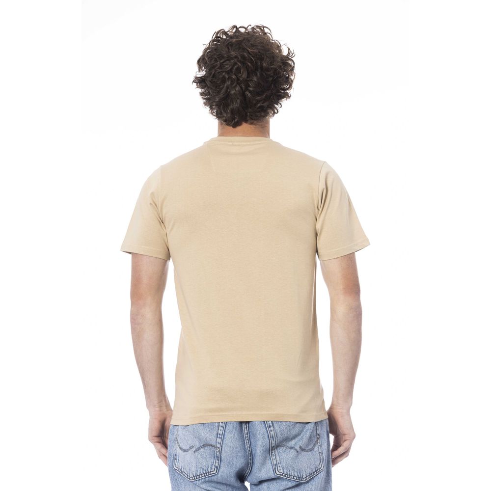 Camiseta de algodón beige para hombre Cavalli Class