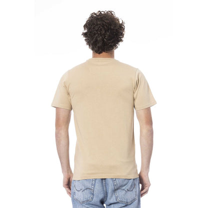 Camiseta de algodón beige para hombre Cavalli Class