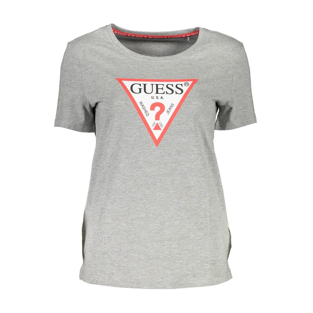 Camiseta con logo estampado chic en gris de Guess Jeans