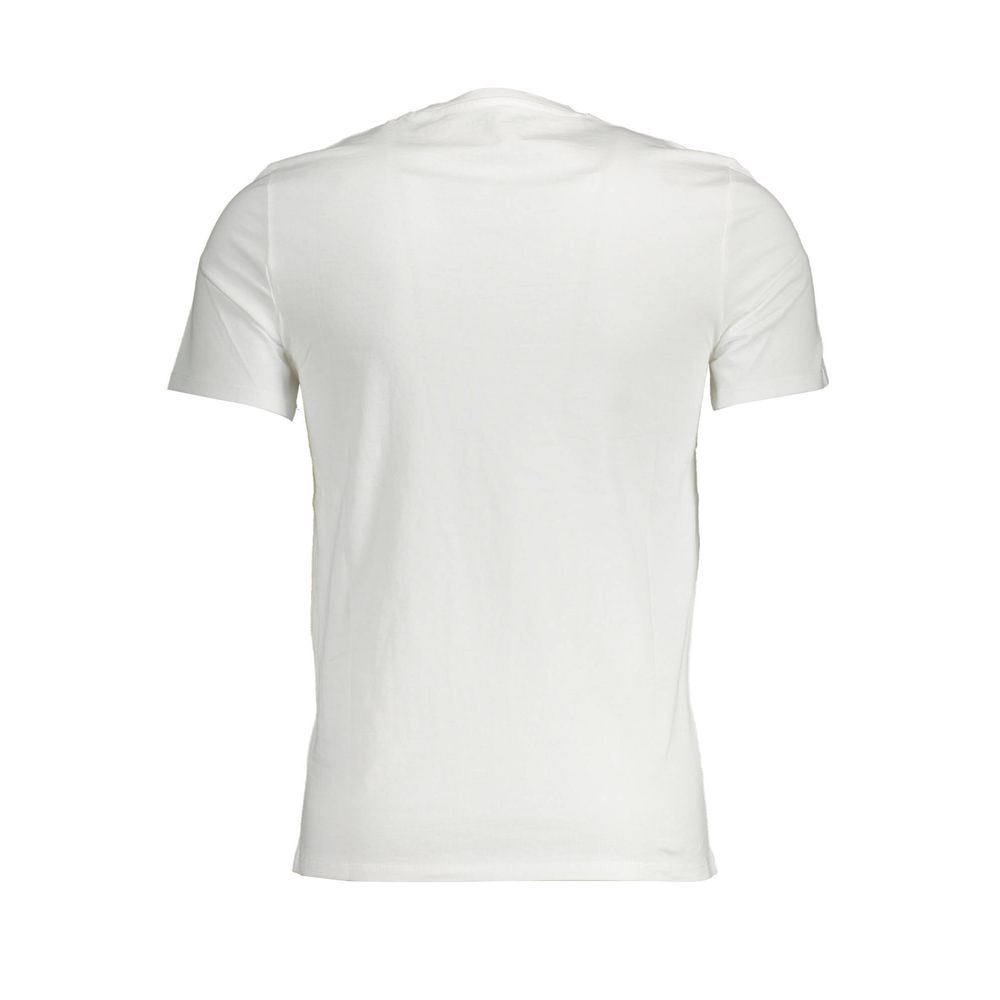 Camiseta blanca ajustada con cuello en V elegante de Guess Jeans