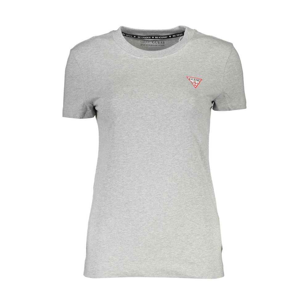 Camiseta orgánica con estampado del logotipo en gris chic de Guess Jeans