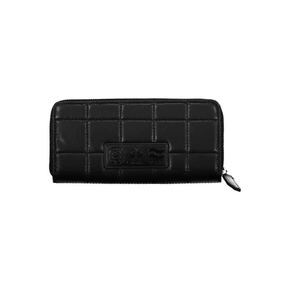 Cartera elegante de poliuretano negro La Martina