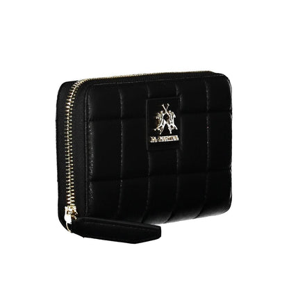 Cartera elegante de poliuretano negro La Martina