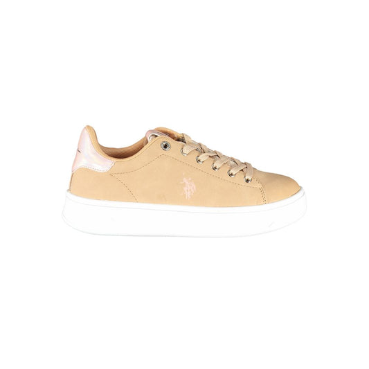 US POLO ASSN. Zapatillas elegantes con cordones en color beige y detalle en contraste