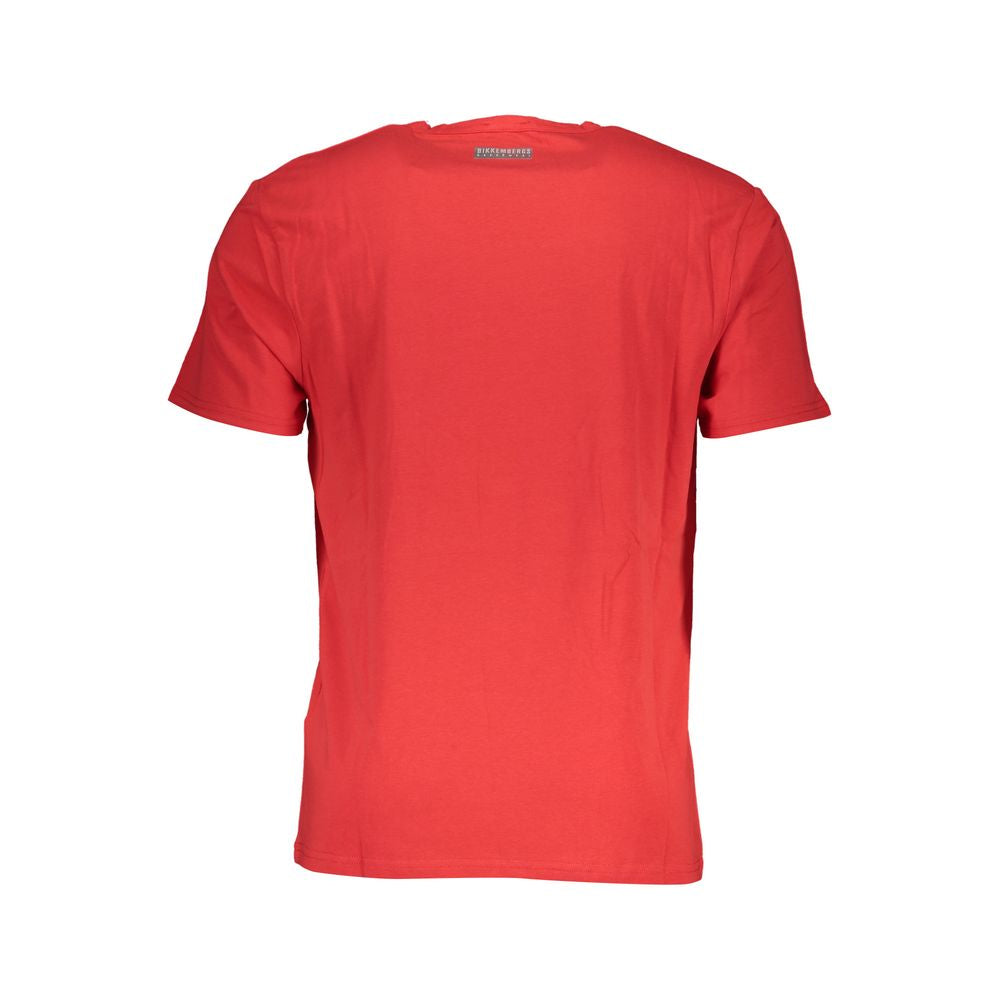 Camiseta de algodón roja Bikkembergs