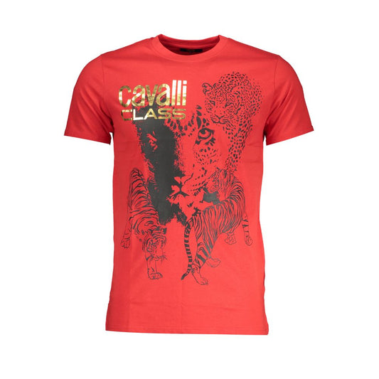 Camiseta de algodón roja de la clase Cavalli