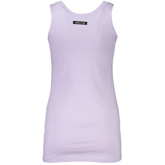 Camiseta sin mangas elegante con escote redondo en color morado de Cavalli Class