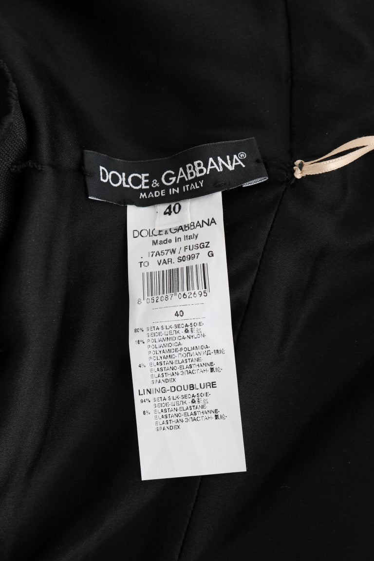 Body de seda elástica en dorado y negro de Dolce &amp; Gabbana