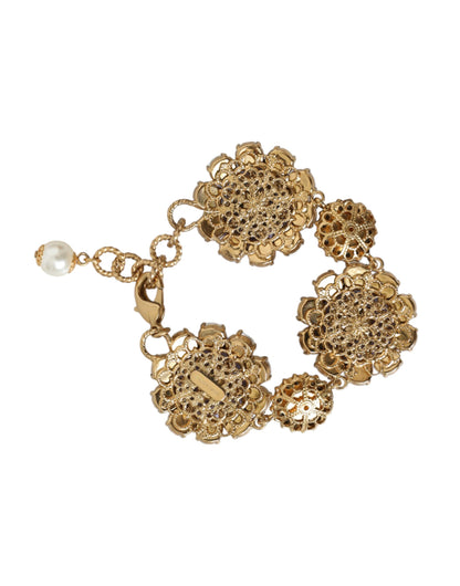 Pulsera Dolce &amp; Gabbana con cristales barrocos florales FIORI BLOOMING en oro