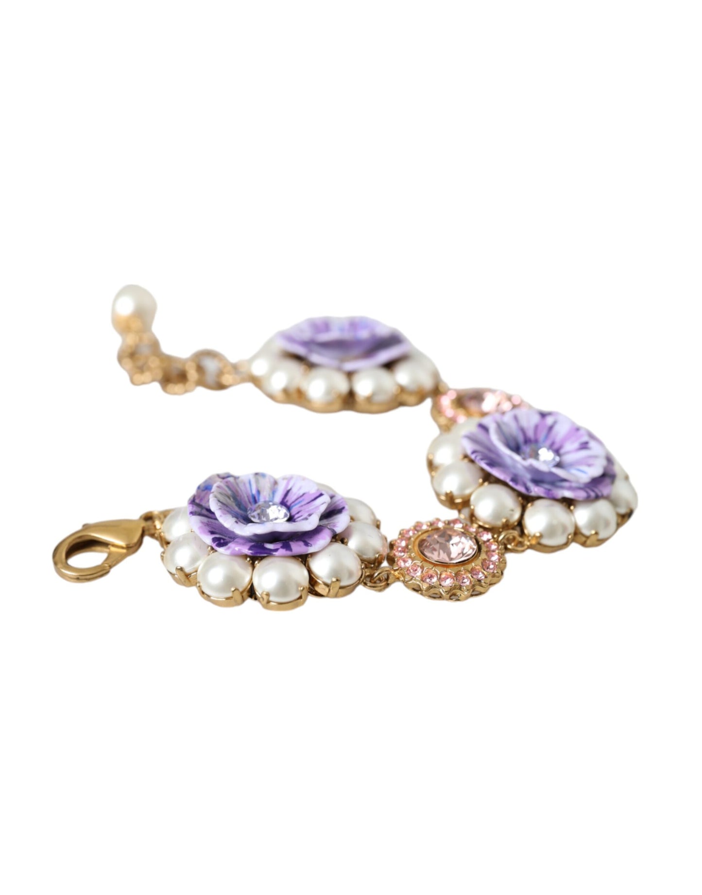 Pulsera Dolce &amp; Gabbana con cristales barrocos florales FIORI BLOOMING en oro