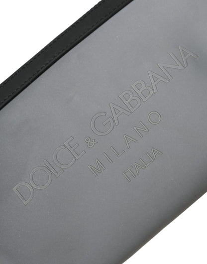 Riñonera con cremallera y logotipo de neopreno gris de Dolce &amp; Gabbana