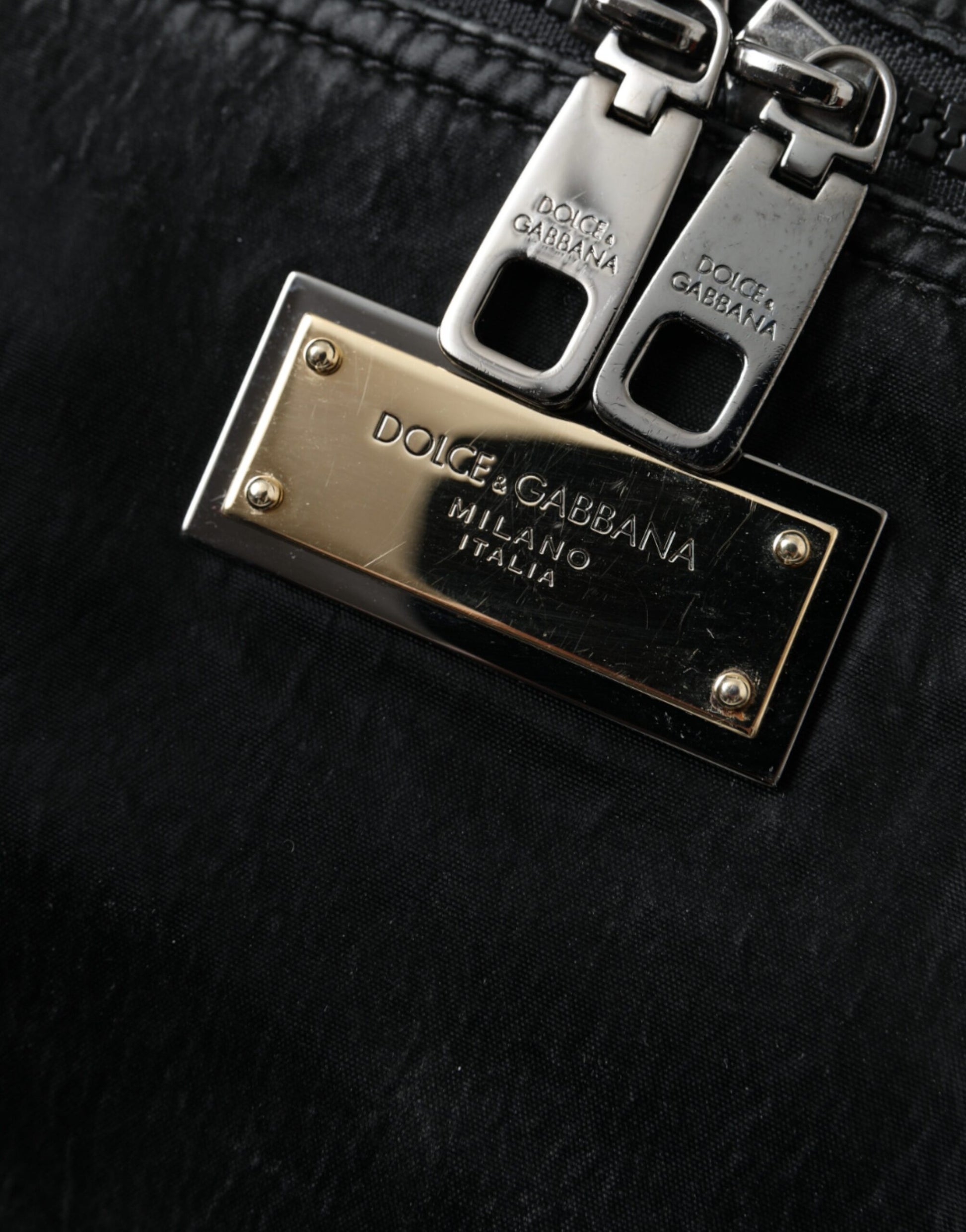 Riñonera con placa del logotipo en nailon negro de Dolce &amp; Gabbana