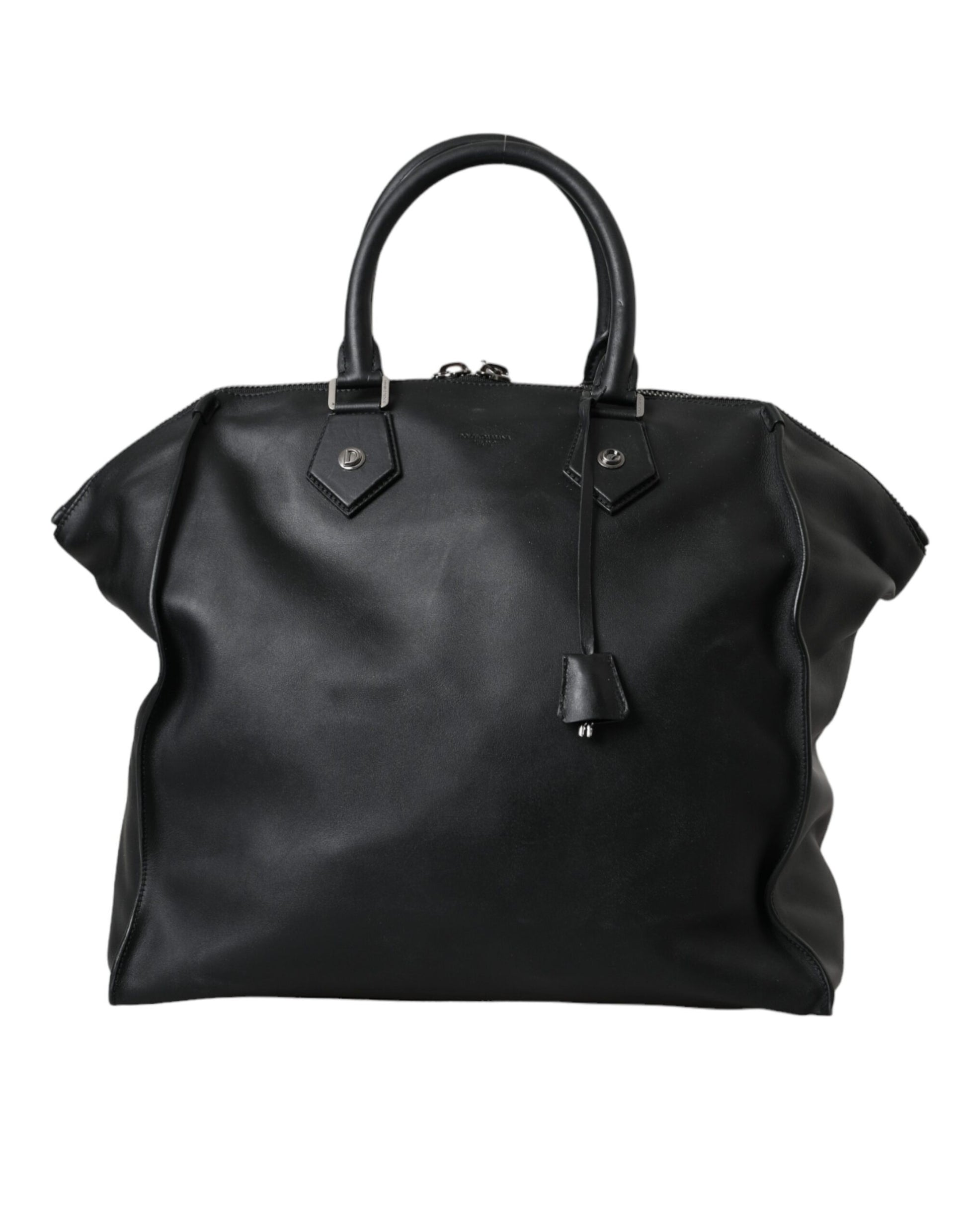 Bolso shopper estilo motero de piel de becerro lavada en negro de Dolce &amp; Gabbana