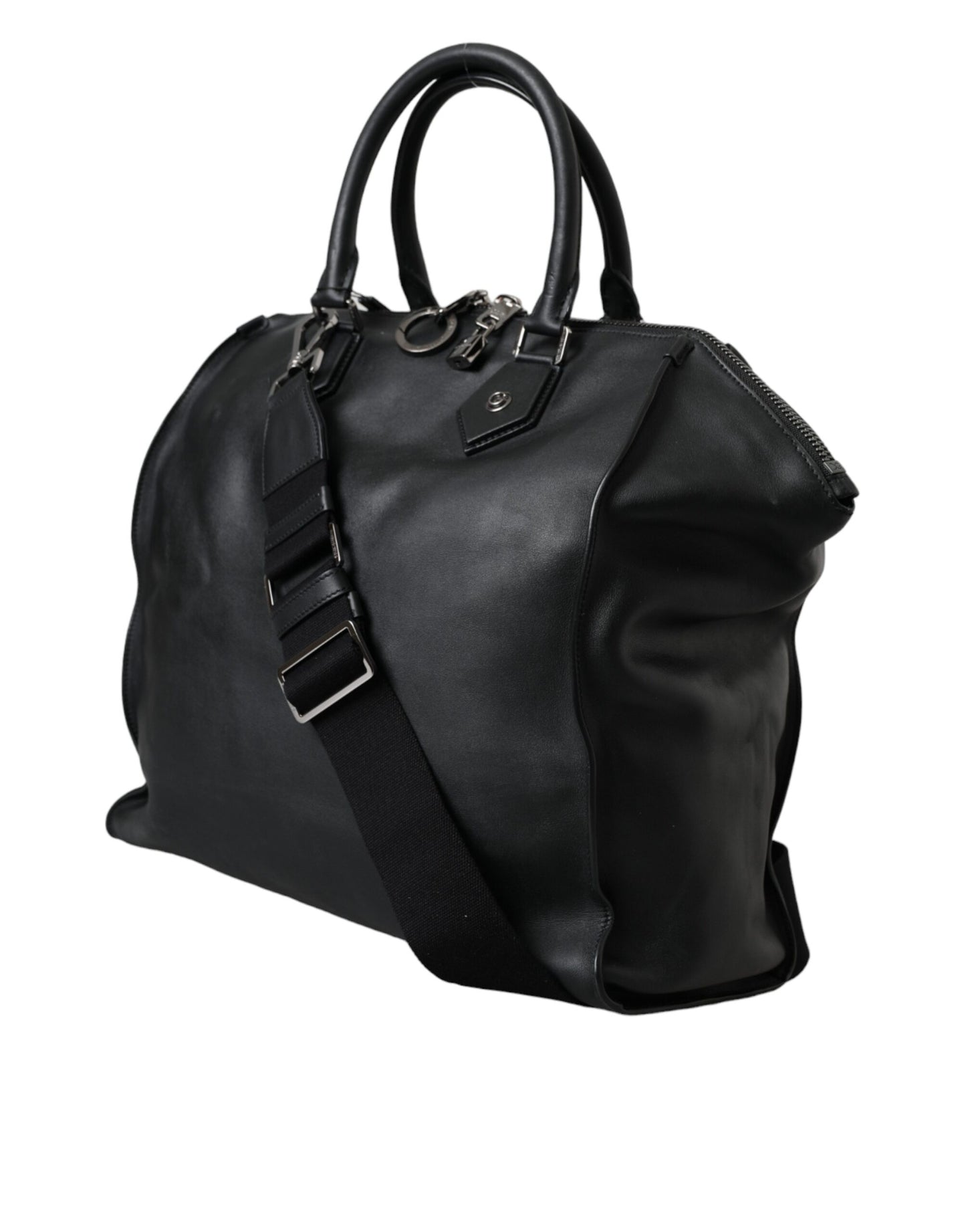 Bolso shopper estilo motero de piel de becerro lavada en negro de Dolce &amp; Gabbana