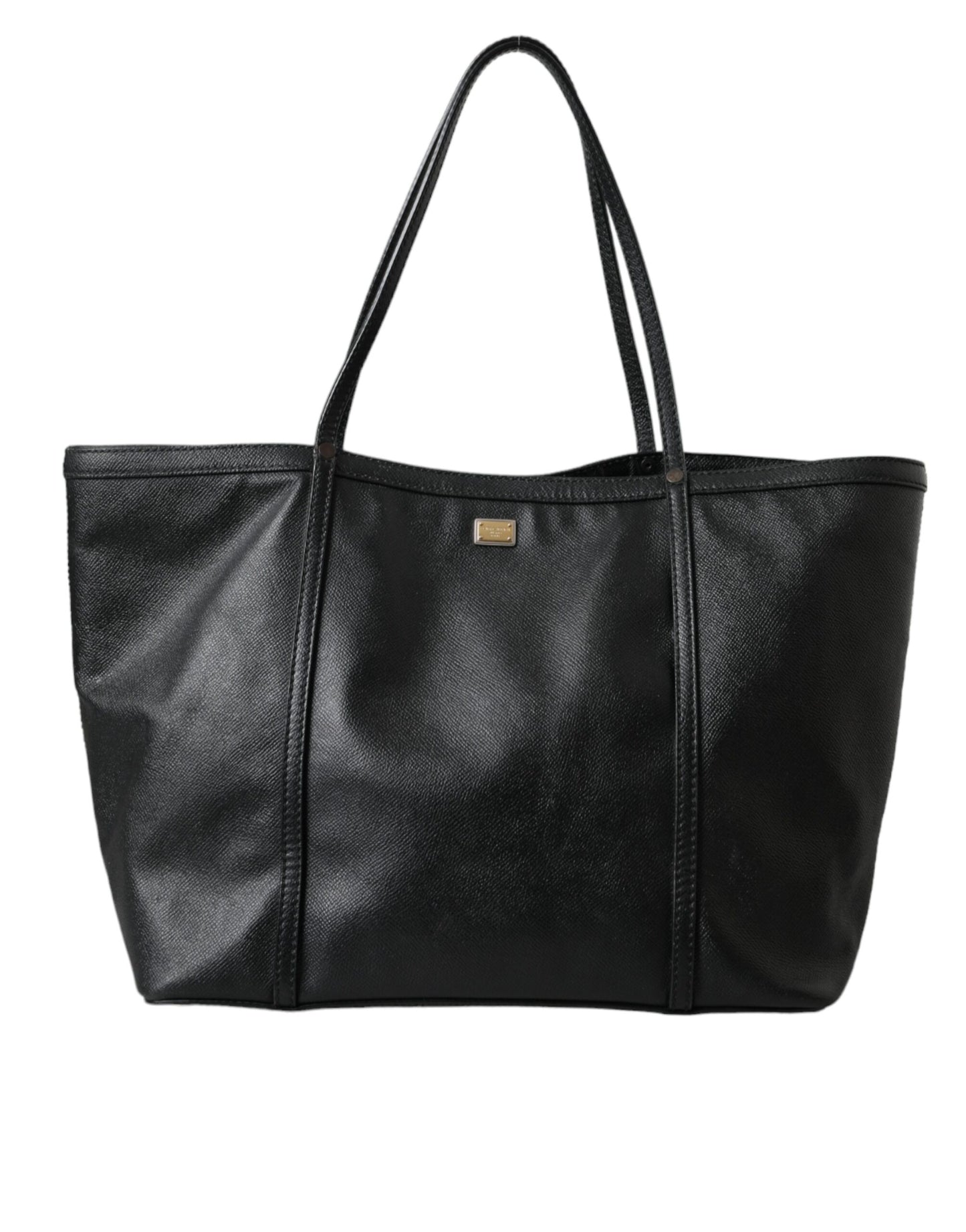 Dolce & Gabbana Black Leather Miss Escape Shopping Tote Women Bag