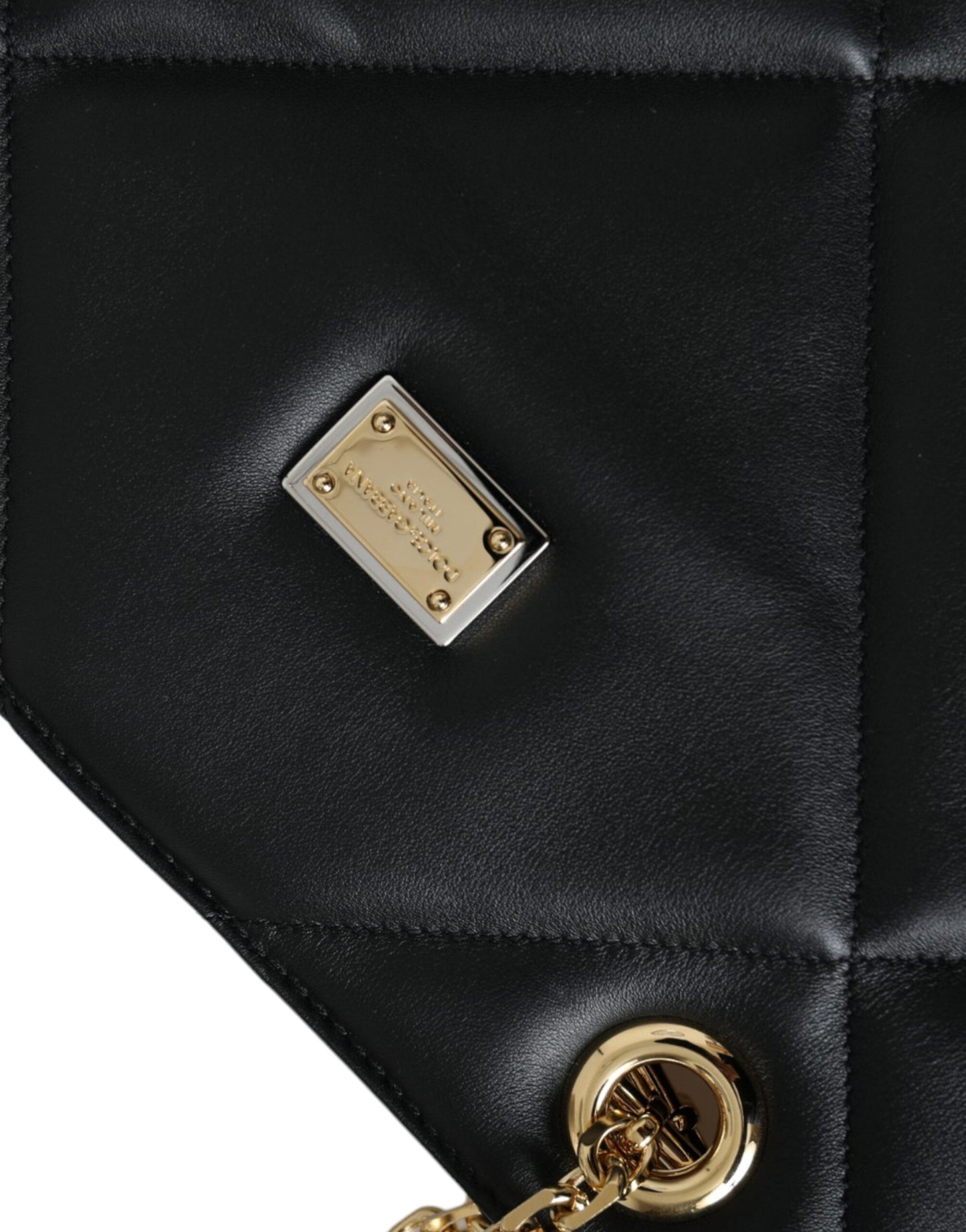 Bolso de mano para compras acolchado JUNGLE de cuero negro de Dolce &amp; Gabbana