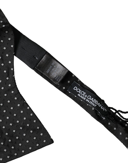 Corbata de seda negra con lunares y diseño ajustado de Dolce &amp; Gabbana para hombre