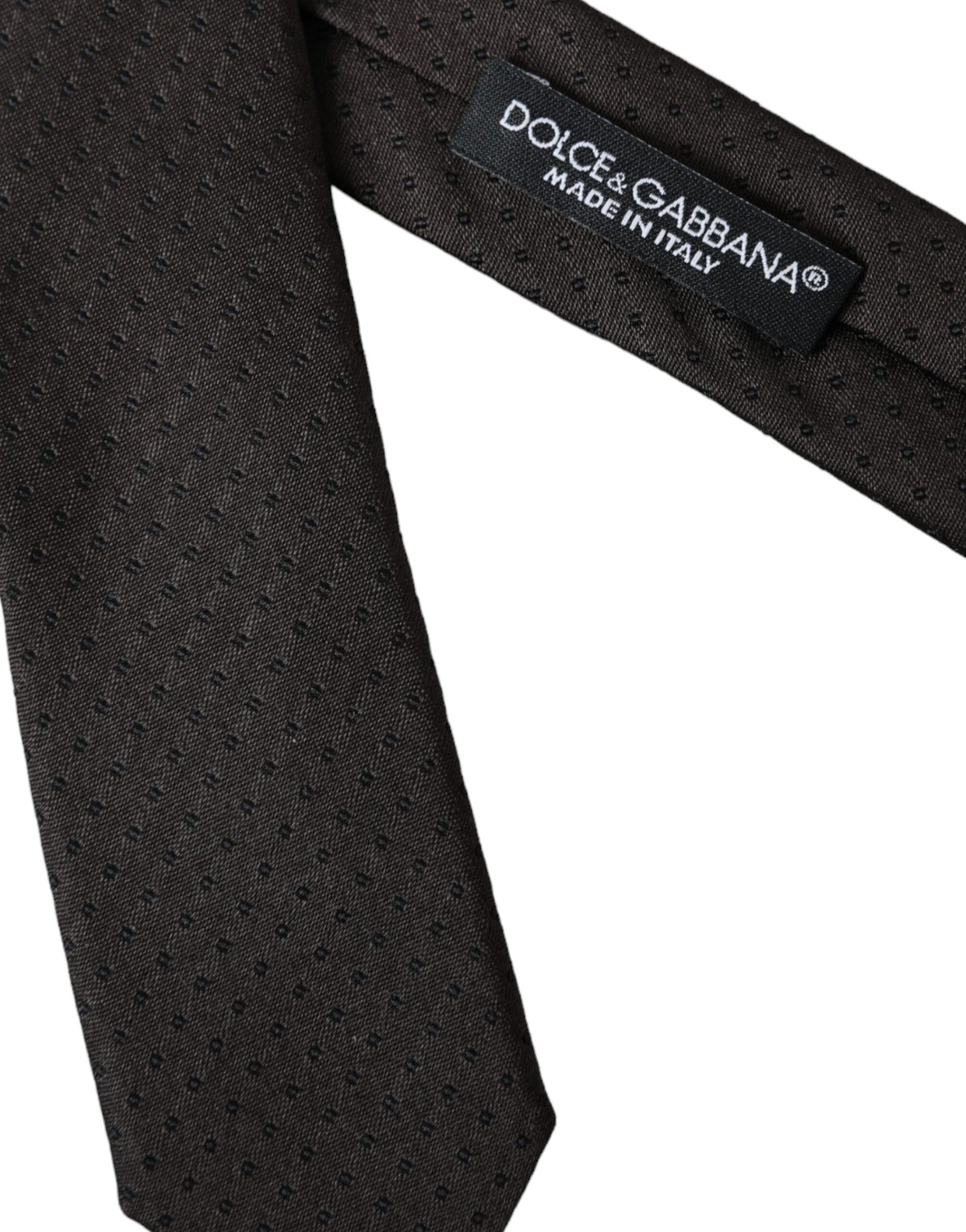 Corbata ajustable de seda estampada negra para hombre de Dolce &amp; Gabbana