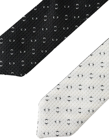 Corbata ajustable con estampado blanco y negro de Dolce &amp; Gabbana