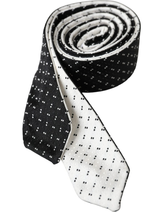 Corbata ajustable con estampado blanco y negro de Dolce &amp; Gabbana