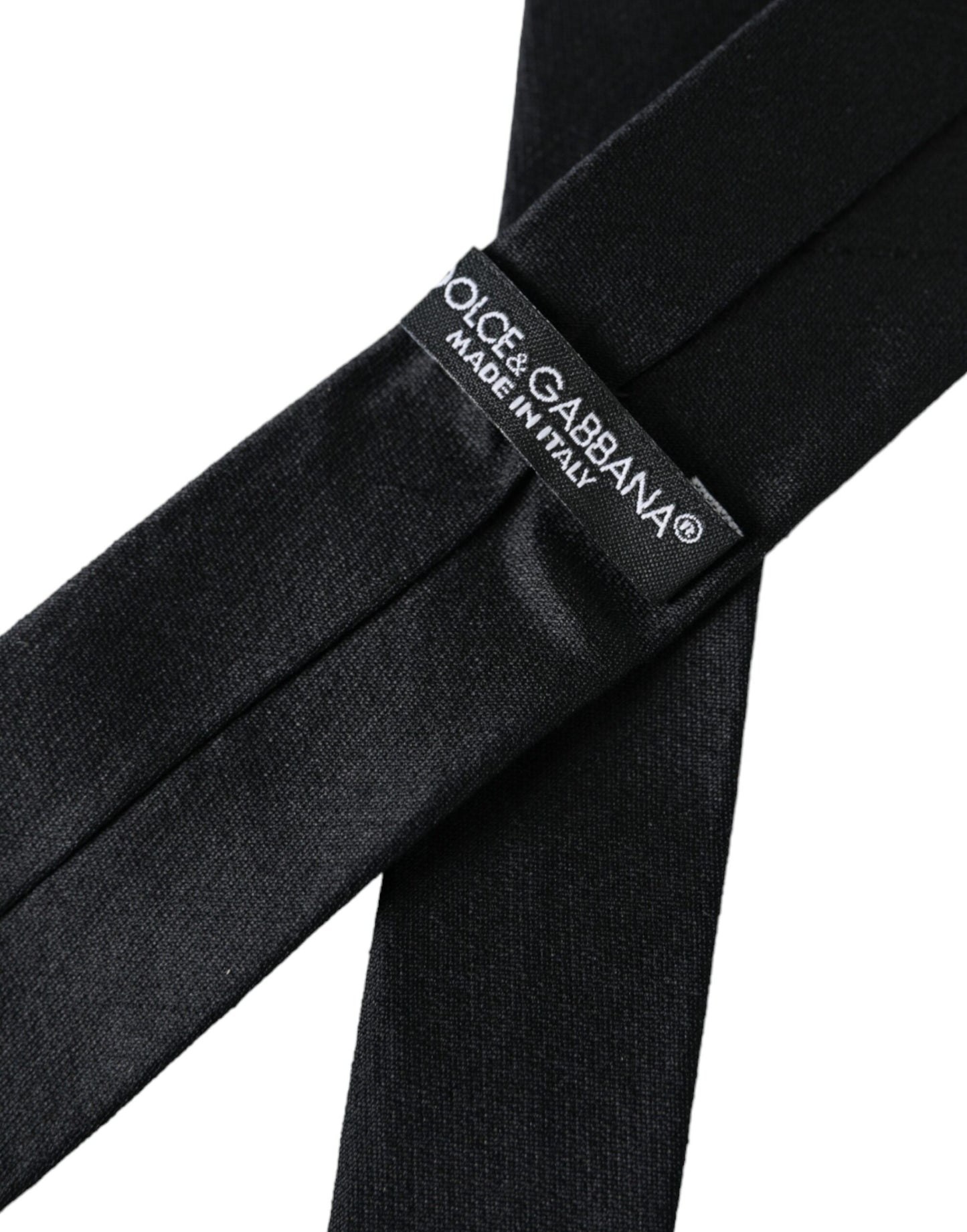 Corbata ajustable Dolce &amp; Gabbana de seda 100 % negra lisa